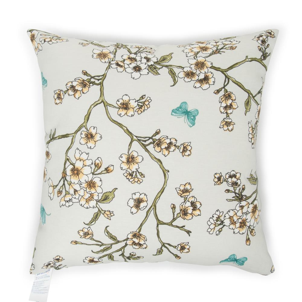  Premier Home Çiçek Desenli Kırlent Kılıfı (Bej / Sarı) - 43x43 cm