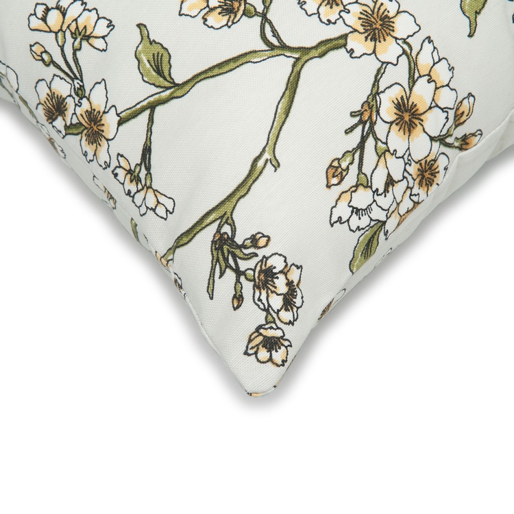  Premier Home Çiçek Desenli Kırlent Kılıfı (Bej / Sarı) - 43x43 cm